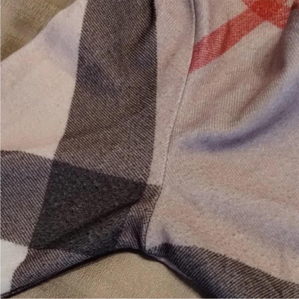 Burberry Checkered Long Sleeve Top - Brown and Red - Picture 5 of 8